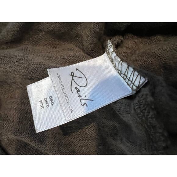 Rails Sami Tee Long Sleeve Top Olive Cheetah Animal Print S - Picture 7 of 8